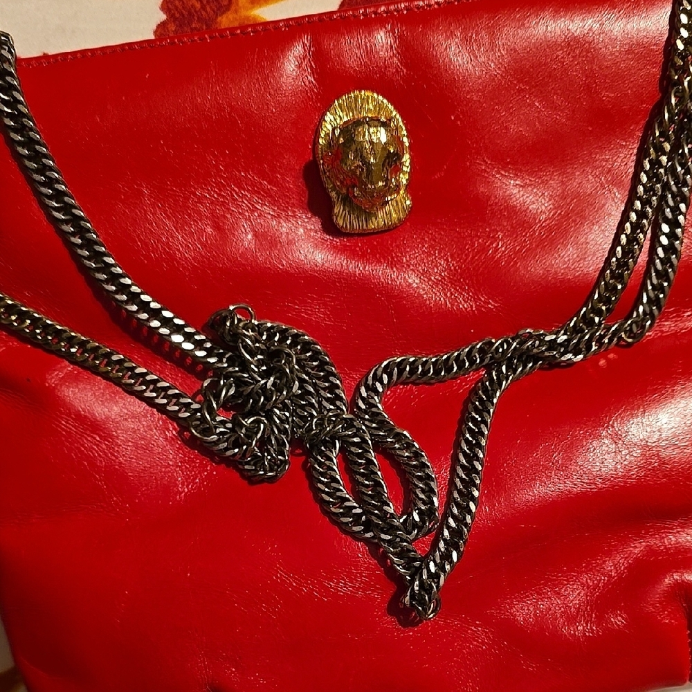 Red Leather Ruth Saetz Shoulder Bag - Picture 3 of 7